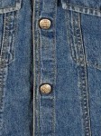 Vorschaubild 4 von Jeansjacke Damen Blau Gr. 36/S Baumwolle Uni Vintage Ärmellos Freizeit
