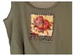 Vorschaubild 2 von Top Damen Gr. 42/XL Oliv Viskose Florales Muster Casual Ärmellos Freizeit