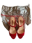 Vorschaubild 2 von Wedges Sandalen Rot Lackleder Gr. 38 Keilabsatz Riemchen