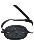 Vorschaubild 2 von Gürteltasche Bauchtasche Damen Schwarz Leder Uni Modern Alltag Gesteppt
