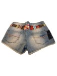 Vorschaubild 1 von Damen Jeans Shorts W26/34 Patchwork Ethno Stickerei Boho Blau