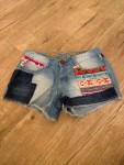 Vorschaubild 3 von Damen Jeans Shorts W26/34 Patchwork Ethno Stickerei Boho Blau