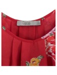 Vorschaubild 2 von Dalia Damen Top Blumenmuster Rot Gr. 46/3XL Träger Rüschen