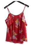Vorschaubild 3 von Dalia Damen Top Blumenmuster Rot Gr. 46/3XL Träger Rüschen