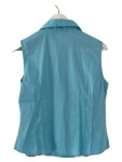 Vorschaubild 2 von Damen Bluse ärmellos Gr. 40 Türkis Business Baumwolle