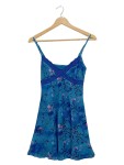 Vorschaubild 1 von Damen Nachthemd XS Blau Blumenmuster Spitze Träger