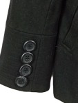 Vorschaubild 3 von Klassischer Mantel Damen Schwarz Gr. 40/L Wolle Uni Langarm Knopf
