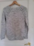 Vorschaubild 2 von Damen Pullover Gr. M Grau Meliert Baumwolle Lochmuster