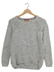 Vorschaubild 1 von Damen Pullover Gr. M Grau Meliert Baumwolle Lochmuster