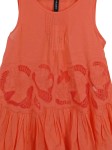Vorschaubild 2 von Damen Top Gr. 34/XS Orange Blumenstickerei Baumwolle
