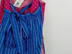 Vorschaubild 4 von Trachtenkleid Damen Gr. 40 Pink Blau Kariert Schürze