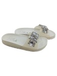 Vorschaubild 1 von Damen Pantoletten Gr. 36 Beige Strasssteine Glamour Slides