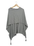 Vorschaubild 1 von , Damen Poncho Strick Quasten Grau Meliert One Size Viskose