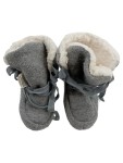 Vorschaubild 1 von Baby Krabbelschuhe Stiefel Wolle Gr. 2 Grau gefüttert