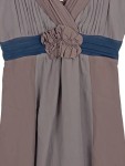 Vorschaubild 2 von Abendkleid Damen Grau Gr. 34/XS Seide Uni Elegant Ärmellos Festlich