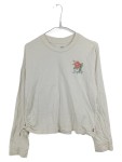 Vorschaubild 1 von Damen Langarmshirt Blumenprint Beige Gr. S Baumwolle Cropped