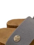 Vorschaubild 3 von Damen Pantoletten Sandalen Korkfußbett Blau Gr. 36 Sommer