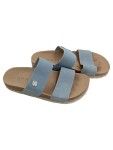 Vorschaubild 1 von Damen Pantoletten Sandalen Korkfußbett Blau Gr. 36 Sommer