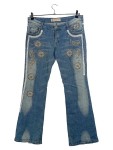 Vorschaubild 1 von Rosa & Rose Damen Jeans Bootcut XL Strass Spitze Paisley Blau
