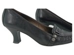 Vorschaubild 3 von Pumps Damen Gr. 39 Schwarz Leder Slip-On 7 cm Klassisch Business Uni