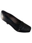 Vorschaubild 5 von Pumps Damen Gr. 39 Schwarz Leder Slip-On 7 cm Klassisch Business Uni