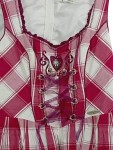 Vorschaubild 3 von Dirndl Trachtenkleid Gr. 40 Rosa Kariert Baumwolle