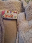 Vorschaubild 2 von DPAM Fleecejacke Baby Teddyfell Gr. 62 3 Monate Grau Reißverschluss