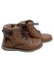 Vorschaubild 1 von Stiefel Herren Gr. 40 Braun Kunstleder Schnürung Reißverschluss 2 cm