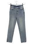 Vorschaubild 1 von High Waist Jeans Damen Gr. 36 Straight Leg Schlitz Blau