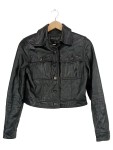 Vorschaubild 1 von Damen Lederjacke Schwarz Gr. S/36 Cropped Vintage Style Echtleder