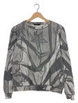 Vorschaubild 1 von Pullover Damen Grau Gr. 38/M Baumwolle Abstrakt Urban Langarm Freizeit