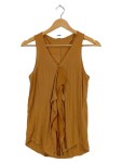 Vorschaubild 1 von Top Damen Gr. 36/S Orange Viskose Uni Casual Ärmellos Freizeit Rüschen