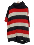Vorschaubild 1 von Pullover Damen Gr. 42/XL Mehrfarbig Mohair Gestreift Casual Kurzarm