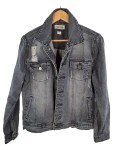 Vorschaubild 1 von Hoxton Denim Jeansjacke Herren XS Grau Vintage Destroyed Look Baumwolle