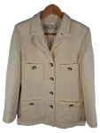 Vorschaubild 1 von Blazer Damen Beige Gr. 38/M Baumwolle Leinen Polyester Uni Klassisch Knopf