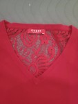 Vorschaubild 2 von Damen Pullover Gr. S Rot Spitze V-Ausschnitt Langarm Baumwolle