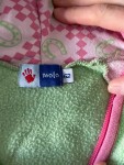 Vorschaubild 2 von Fleecejacke Baby Gr. 62 Kapuze Grün Rosa Reißverschluss