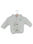 Vorschaubild 1 von Fleecejacke Baby Gr. 62 weiß Kapuze mit Ohren Teddyfleece