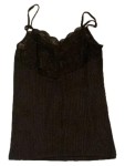 Vorschaubild 2 von Unterhemd Damen Gr. XS Schwarz Polyester Rippstrick Feminin Ärmellos Alltag