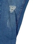 Vorschaubild 2 von Ripped Jeans Kinder Blau Gr. 152 Baumwolle Uni Casual 31 cm Knopf 63 cm L25