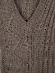Vorschaubild 2 von Pullover Damen Grau Gr. 36/S Wolle Zopfstrickmuster Casual Kurzarm
