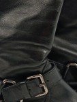 Vorschaubild 3 von Biker Boots Damen Leder Schnallen Luxus Schwarz Gr. 36
