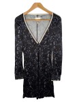 Vorschaubild 1 von Freizeitkleid Damen Schwarz Gr. 36/S Viskose Florales Muster Elegant
