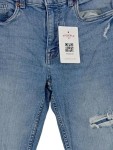 Vorschaubild 3 von Ripped Jeans Kinder Blau Gr. 164 Baumwolle Uni Casual 33 cm Knopf 70 cm L28