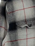 Vorschaubild 4 von Flanellhemd Herren M Kariert Grau Schwarz Rot Baumwolle Langarm
