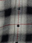 Vorschaubild 3 von Flanellhemd Herren M Kariert Grau Schwarz Rot Baumwolle Langarm