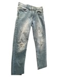 Vorschaubild 2 von Ripped Jeans Kinder Blau Gr. 164 Baumwolle Uni Casual 33 cm Knopf 70 cm L28