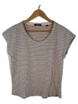 Vorschaubild 1 von Damen T-Shirt Kurzarm Gestreift Beige Gr. 36/S Baumwolle