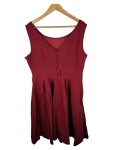 Vorschaubild 2 von Damen A-Linien Kleid Rot Festlich Ärmellos Gr. 44 XXL