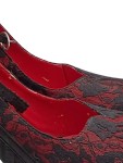Vorschaubild 3 von Damen Pumps Gr. 37 Schwarz Rot Spitze Schleife High Heels